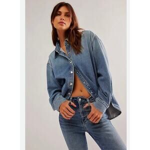 Agolde Aiden Asymmetric Denim Shirt - Women's Small